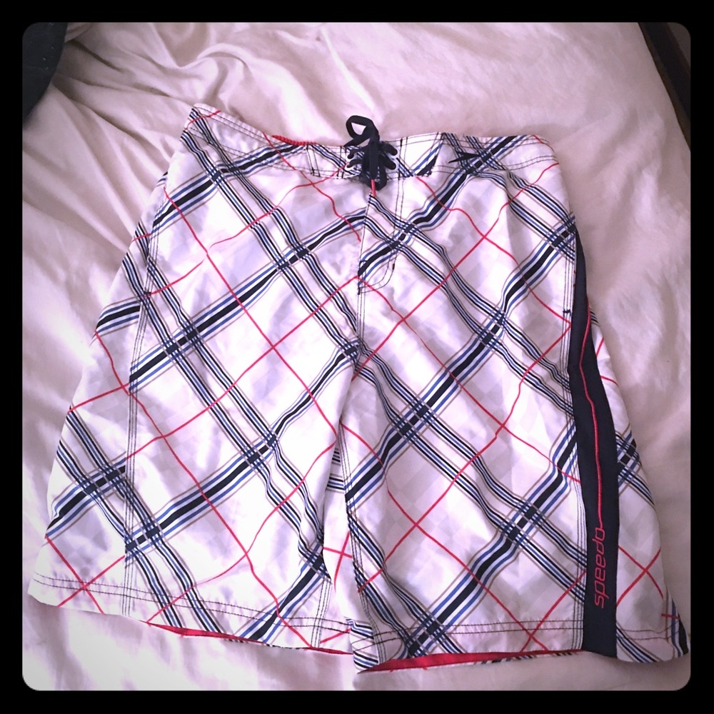 NWT Speedo Swim Trunks - plaid